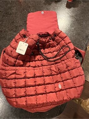 FREE PEOPLE MOVEMENT Goji Berry Red  Puffer backpack- Goji Berry